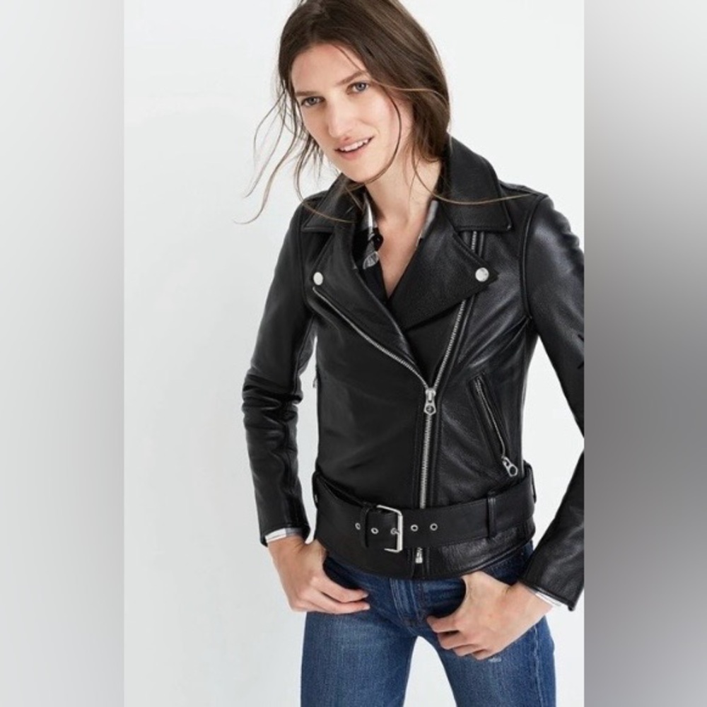 Madewell Black Leather Biker Jacket